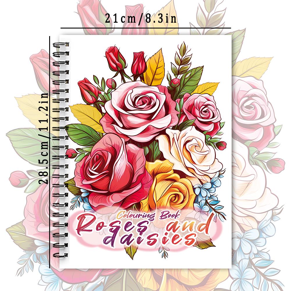 Kolorowanka spiralna - 30 arkuszy kolorowanka dla dorosłych, 11,3 x 8,3 cala, gruby papier 100g, notes do rysowania, prezent na powrót do domu, święta