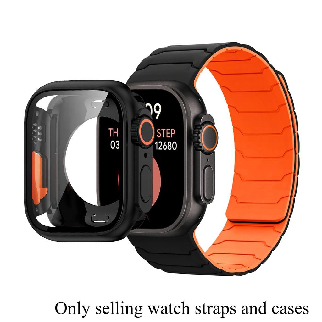 Case+Band For Apple Watch 41 40 44 45 42 46mm Magnetic Strap Screen Protector For Iwatch Series 11 10 987 SE 654 Change To Ultra