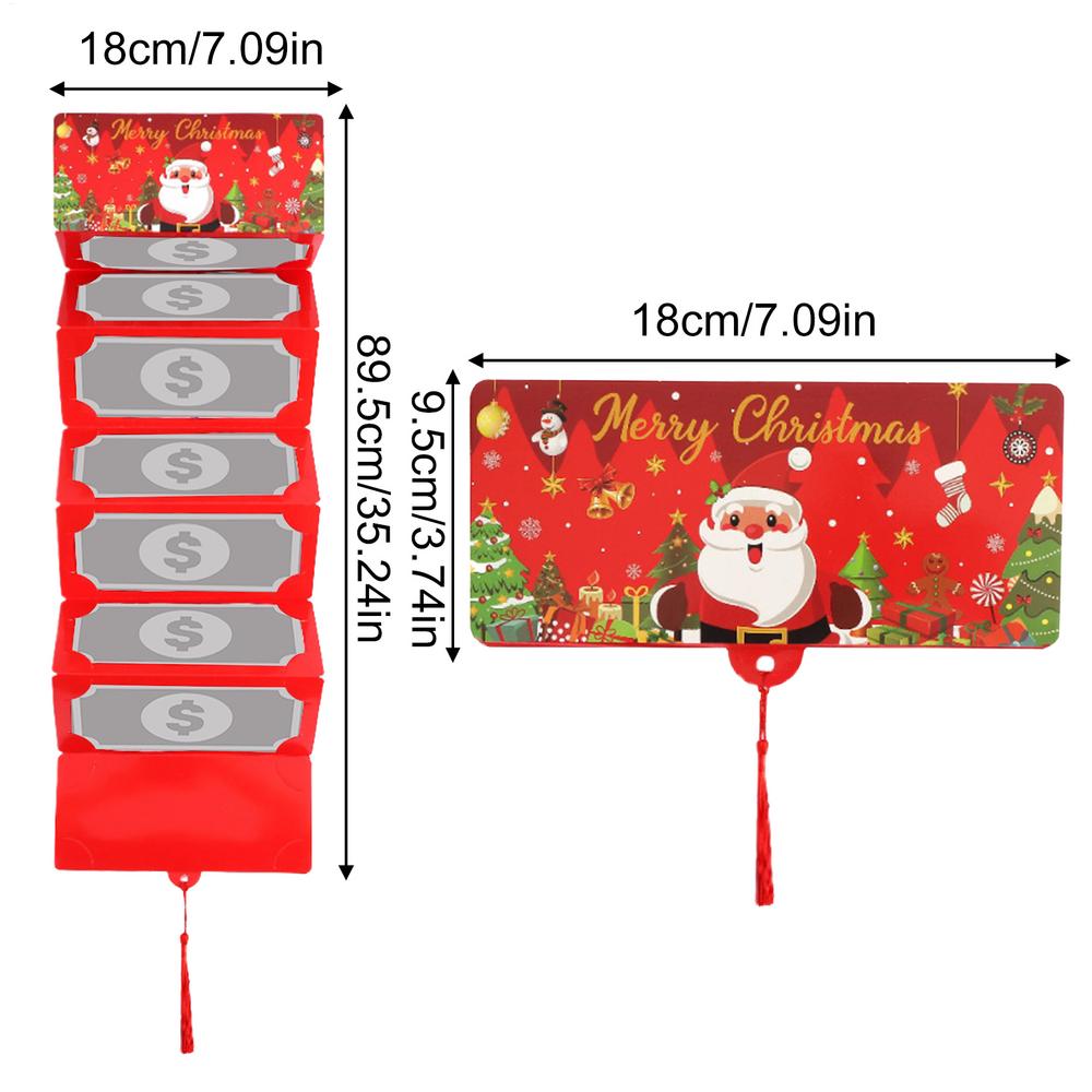 Christmas Money Holder Wallet Greeting Card Creative Cash Card Holders Party Favor Foldable Festive Cards W/Tassle Envelope