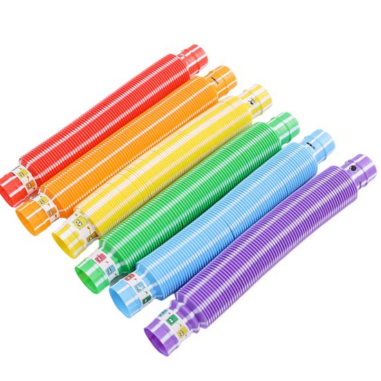 Fidget Pipe Toy Flexible DIY Stretchable Colorful Glowing Tube Relieve Boredom Adjustable LED Telescopic Tube