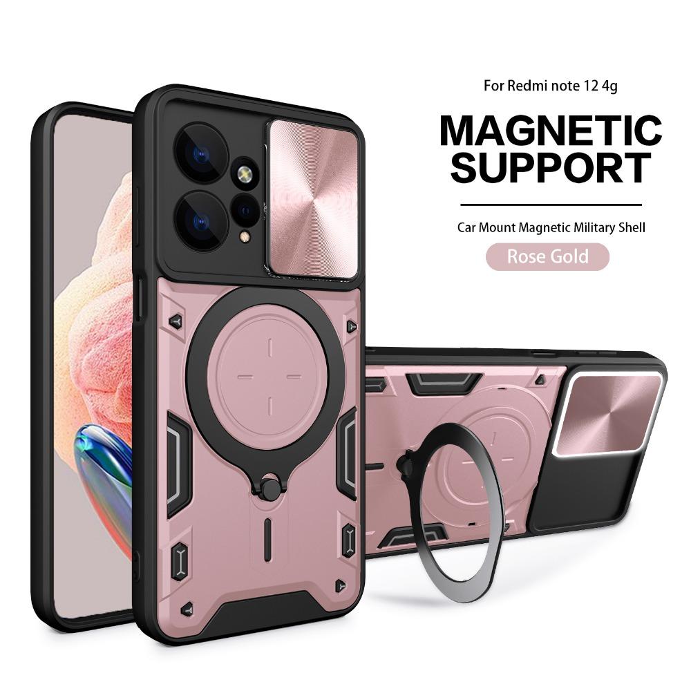Magsafe Magnetic Camera Protection Case for Redmi Note 12 4G 12s Armor Hybrid Metal Ring Back Cover for Redmi Note12 Pro Plus Case
