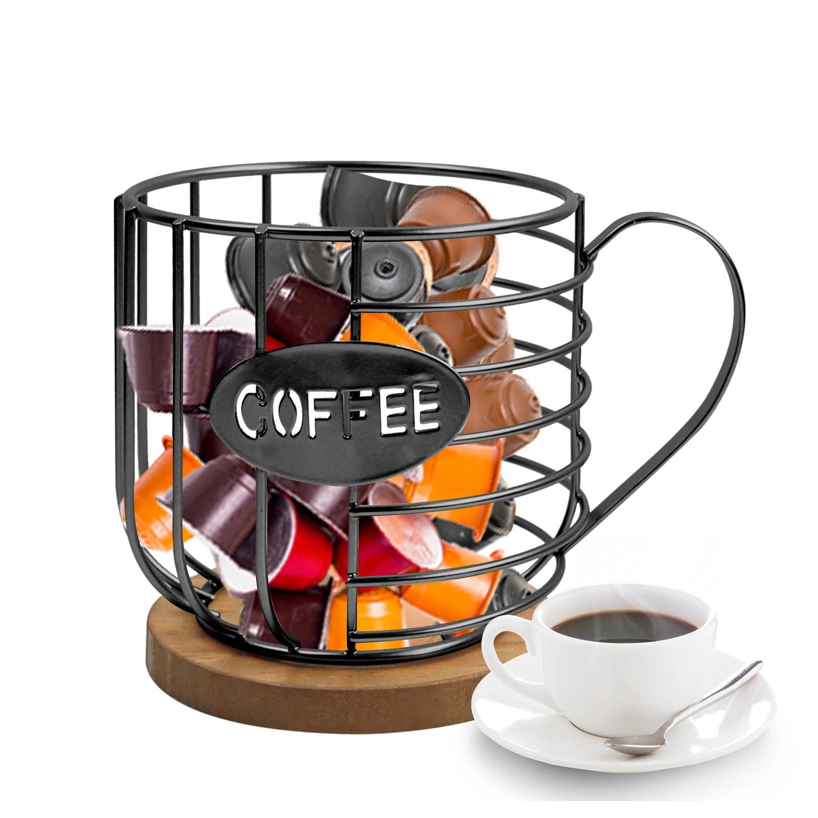 A cup-shaped coffee box organizer and storage for coffee items