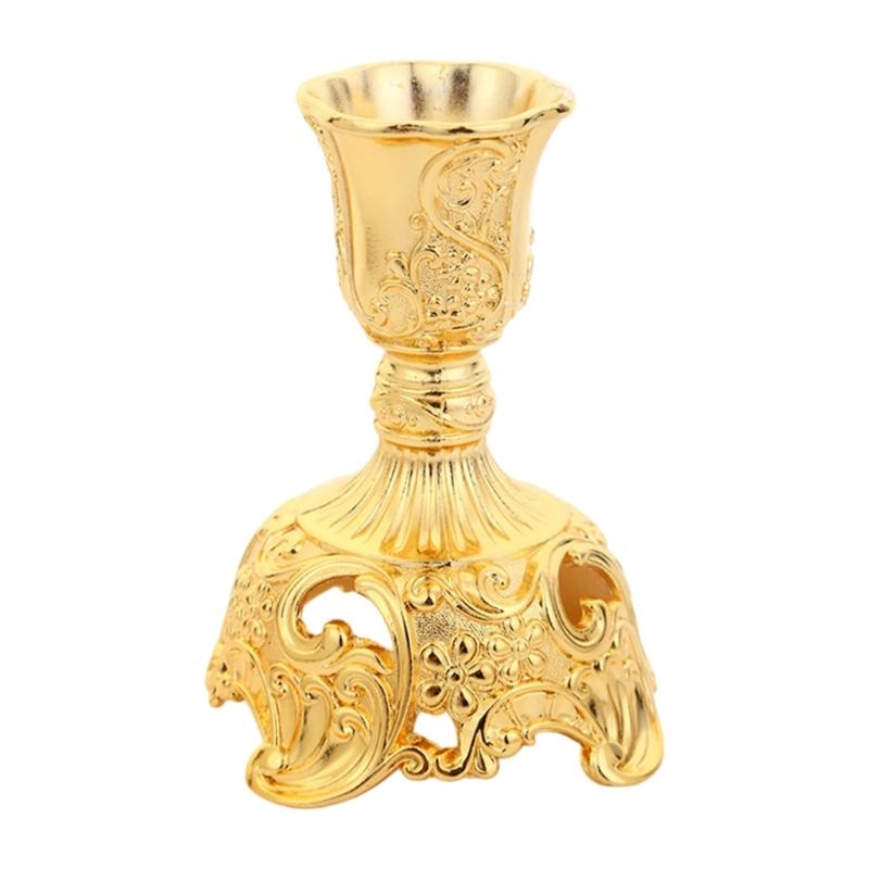 European Carving Tea Light Holders Practical Zinc Alloy Candlestick Holders For Decorative Display