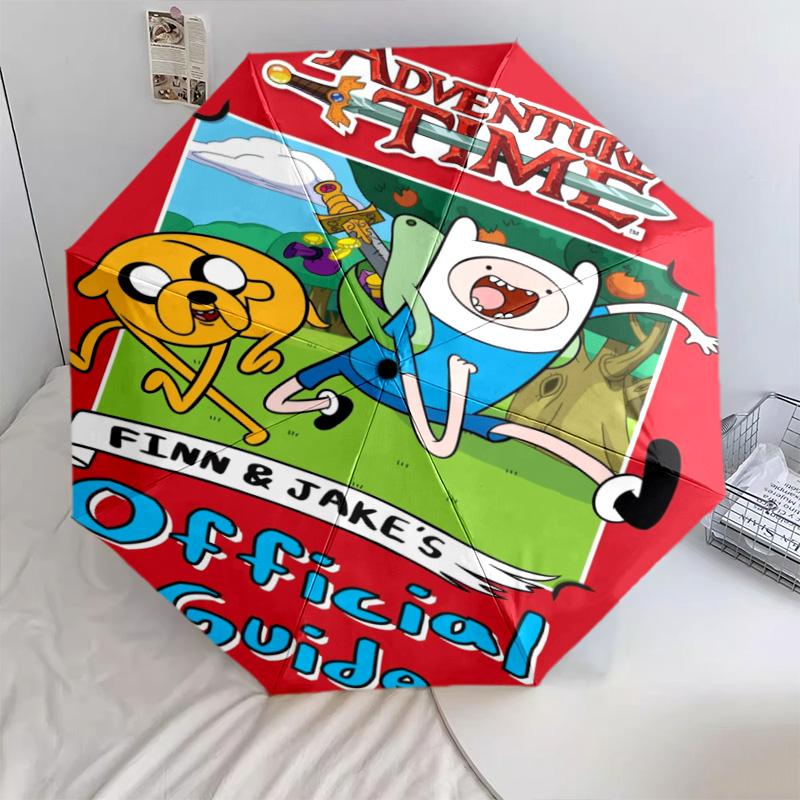 Adventure Time Friendship Automatic Umbrella - Suitable Travel Outdoor Portable Umbrella Birthday Gift Daily Essentials