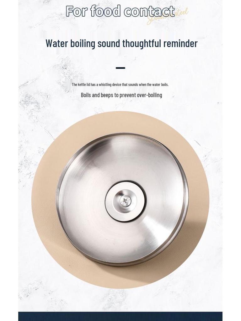 Food Grade Stainless Steel Whistling Kettle, Large Capacity for Gas and Induction Stoves