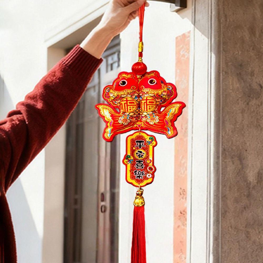 Fortune Hanging Ornament New Year Decorative Hangings Attract Wealth Luck With Tassel Festive Ornaments Chinese Style Lucky
