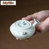90ml Ivory White Porcelain Side Handle Teapot Antique Tea Infuser Pot Tea Maker Kettle with Strainer Green Tea Tea Items Craft