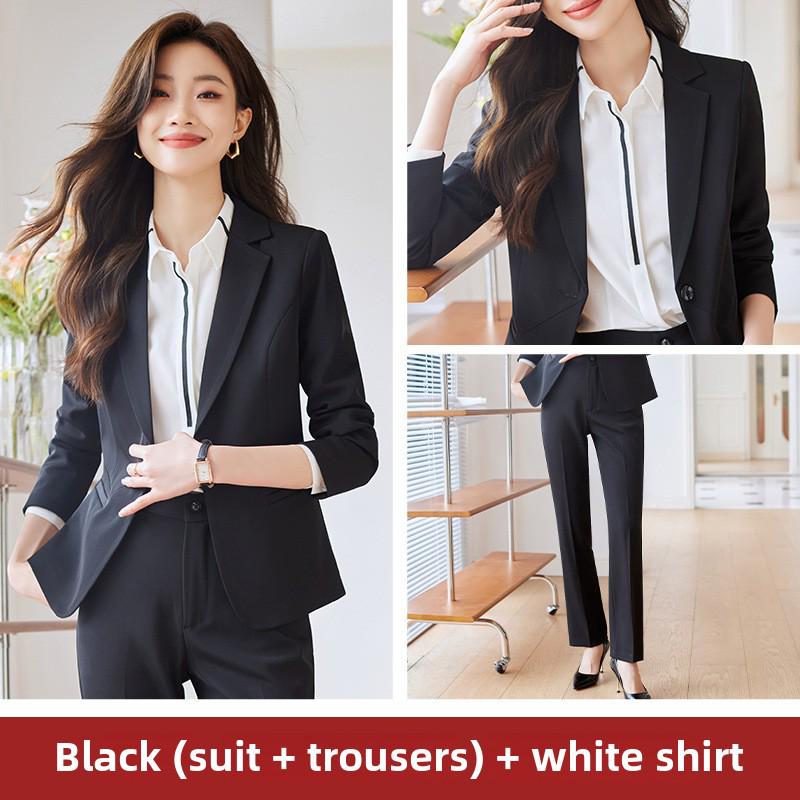 Costum de birou profesional coreean pentru femei, primăvara 2025, croială slim fit