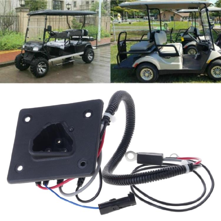 Replacement Part Charging Port Easy Installation Charger Receptacle with Charger For EZGO TXT / RXV Golf Cart
