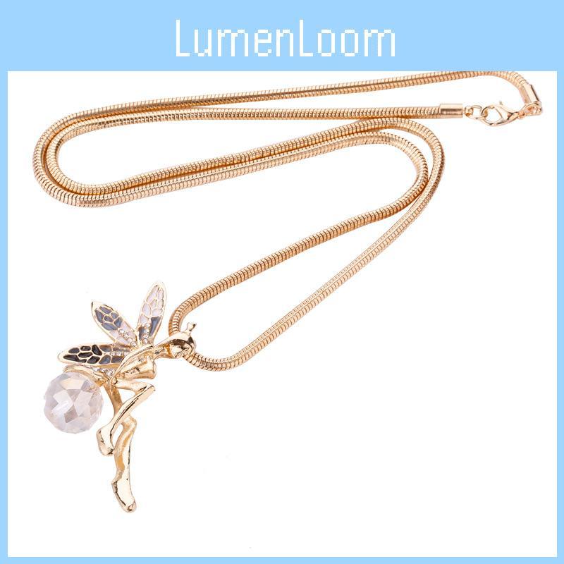 Floral Angel Wing Necklace Alloy Fashion Jewelry Stylish Accessory Gift For Her Birthday Wedding