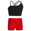 Kids Girls 2 Piece Dance Outfits Crop Top with Shorts Active Set Gymnastics Dancewear Swimwear