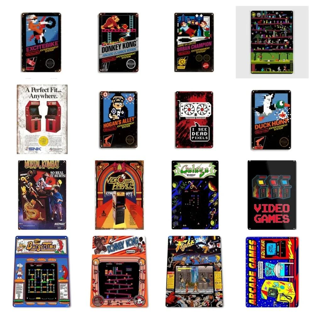 Arcade Game Reproduction Metal Sign Vintage Wall Plates Decor Retro Metal Poster Wall Tin Plates