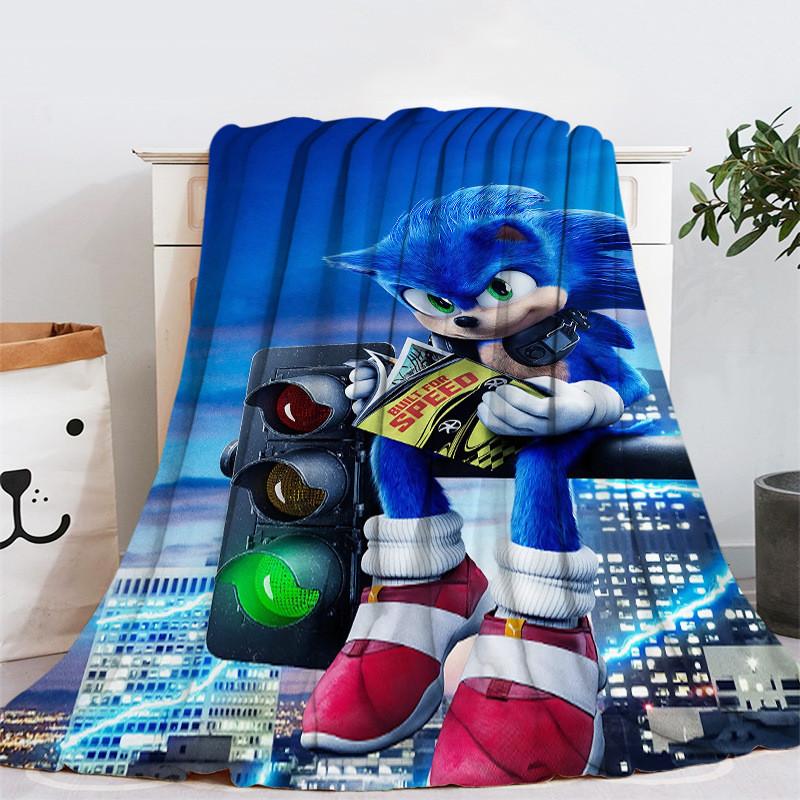 Entzückende Sonic Igel Plüsch Fleece Decke Für Kinder Perfekt Für Winterlichen Komfort