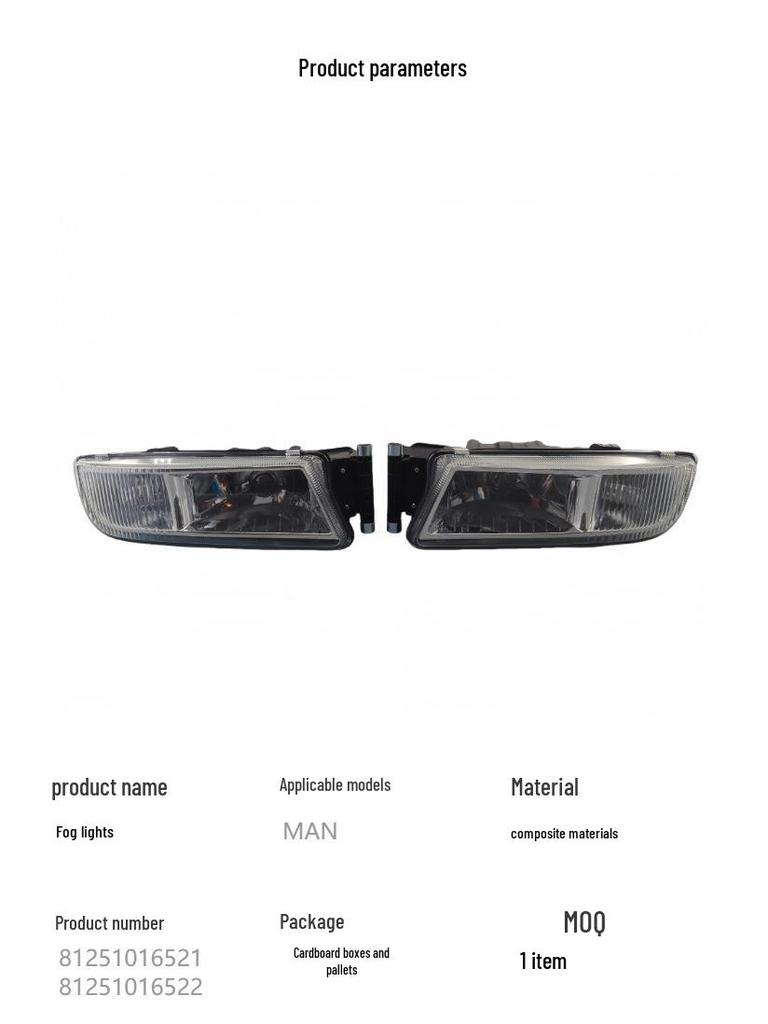 Fog Light for MAN TGX/TGS - Part Numbers: 81251016521, 81251016522, 81251016