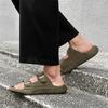 New Boken sandals summer outdoor slippers heightening soft sole versatile beach shoes 371296 olive green-J