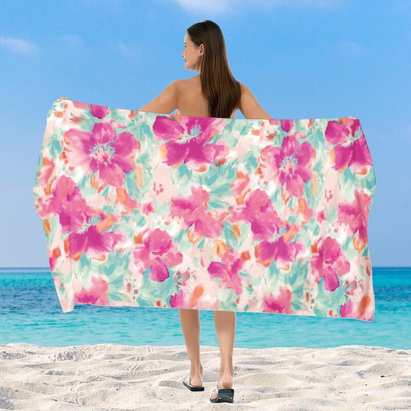 Floral Fiber Beach and Bath Towel
