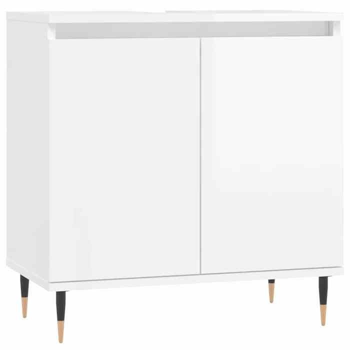 VidaXL Armoire de bain blanc brillant 58x33x60 cm bois d'ingénierie 831574