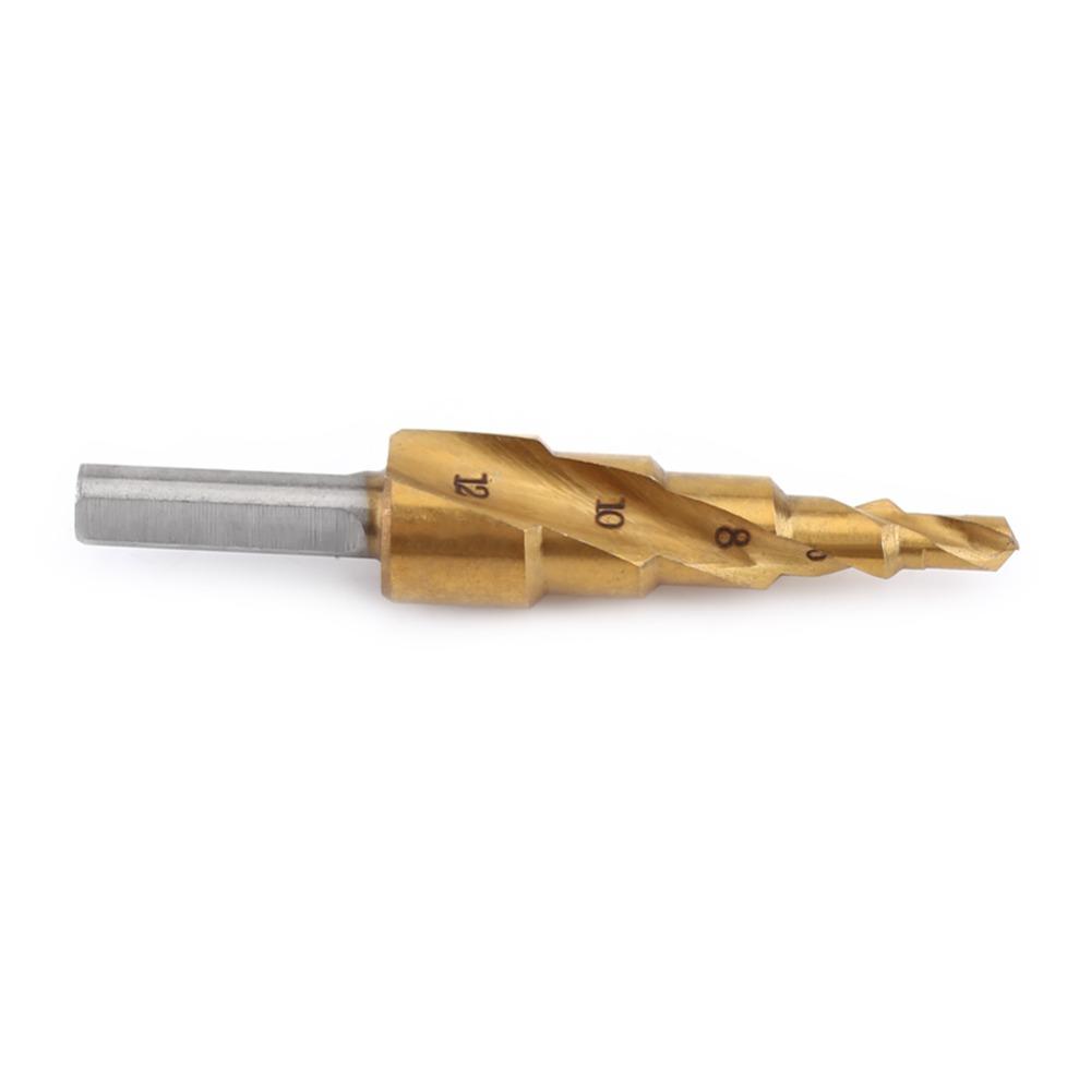 4mm-12mm HSS Step Drill Bit Spiral Flute Step Drill Bits Stepped Cone Drill Bit Drilling Tool