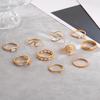 10-Piece Female Ring Set with Zirconium Butterfly Love Artificial Pearl Joint Stacked Ring Set