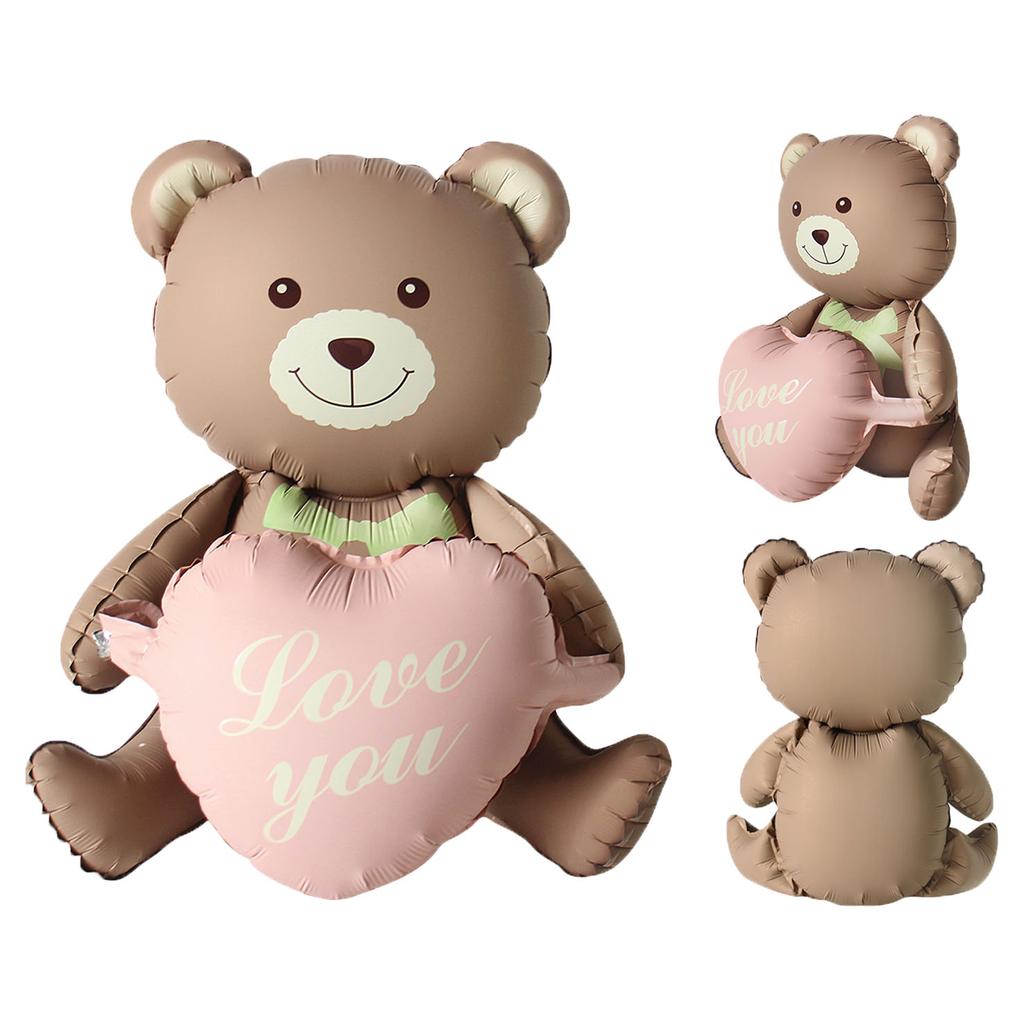 3D Matte Standing Bear Foil Balloons Assembling Boy Girl Baby Bear Ball Wedding Birthday Party Decor Baby Shower Gifts Supplies