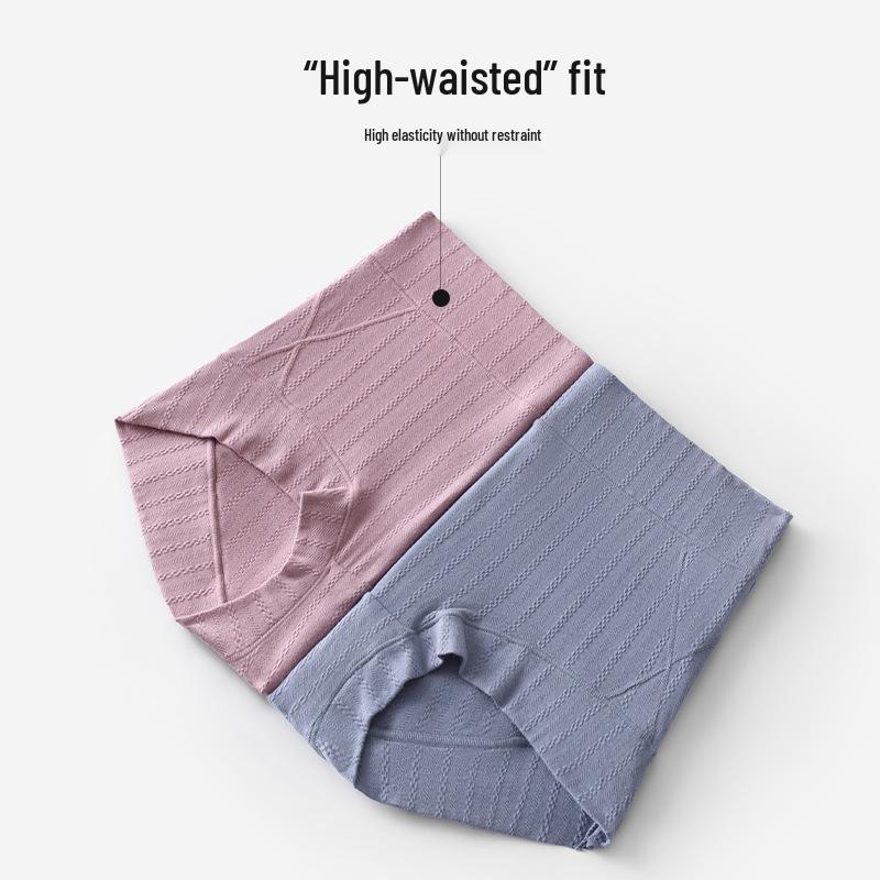 High-waisted Women's Plus Size Cotton Boyleg Panties with Tummy Control and Hip Lift