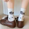 Female Autumn and Winter Warm Cartoon Flocking Small Animal Three Dimensional Hair Ball In The Tube Pile Socks