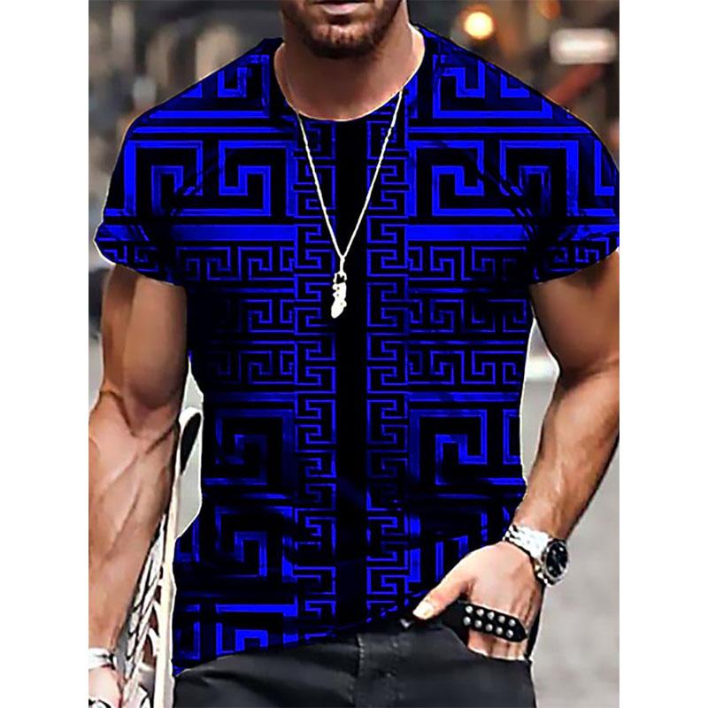 Men's T-Shirt 3D Print Geometric Graphic Prints Print Short Sleeve Daily Tops Casual