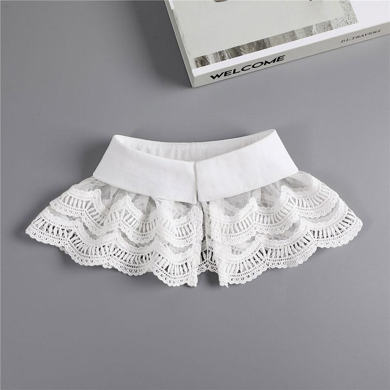 Perfektní párování Květinová krajka Dvojitý falešný límec Elegantní Stylová Odnímatelná Poloviční košile Halenka Falešný límec Plášť Šála Pro ženy Dívky