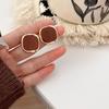 French Burgundy Square Retro Silver Needle Stud Earrings Women's New Trendy Niche Design High-end Earrings Light Luxury Earrings