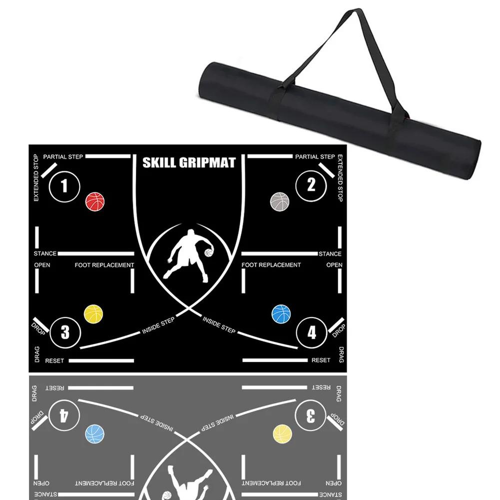 Basketball Dribble Trainer Non-Slip Basketball Footstep Mat Shock Absorbing Silent Dribble Training Mat for Home Kids Training