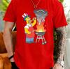 2026 New Summer Cartoon Family Dad Barbecue Graphic Print Cotton Short Sleeve Tshirt Unisex Unisex Unisex Casual Streetwear Tops