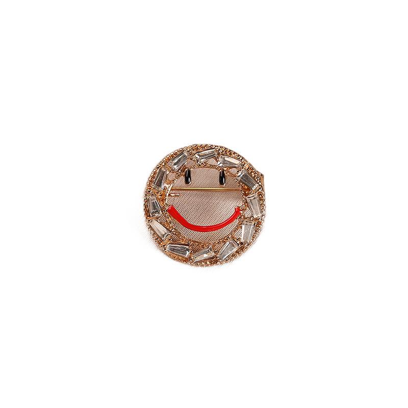 Smiling Face Anti-glare Brooch, High-end and Niche Design Sense, Suit Accessory Brooch