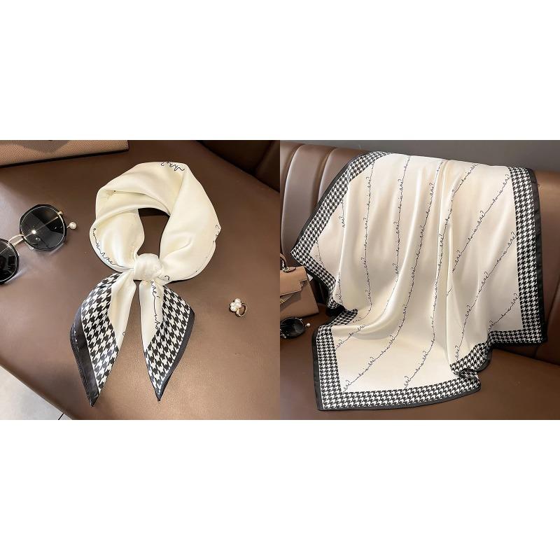 Lenço Quadrado de Seda Estampa Floral de Luxo Mulheres Lenço de Cetim Macio Faixa de Cabelo Lenço de Pescoço Cabeça Hijab Senhora Faixa de Cabelo Foulard Fita de Bolsa