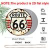 Płaskie, Dwuwymiarowe, Styl Retro, Wysokiej Klasy Aluminiowa Dekoracja Ścienna, Dostępna w Różnych Rozmiarach. Znak Route 66 w kształcie tarczy. Nadaje się do wewnątrz i na zewnątrz