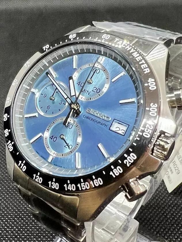 SEIKO SBTR029 Spirit SELECTION Chronograph Stainless Steel Watch Blue 39.8mm