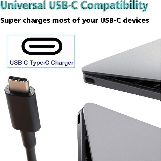 45W USB-C Laptop Charger Compatible with HP Chromebook Computer and More USB Type C Fast Charging Power Adapter