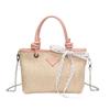 Foreign straw bag women's new high-end texture woven large capacity commuter shopping bag tote beach bag