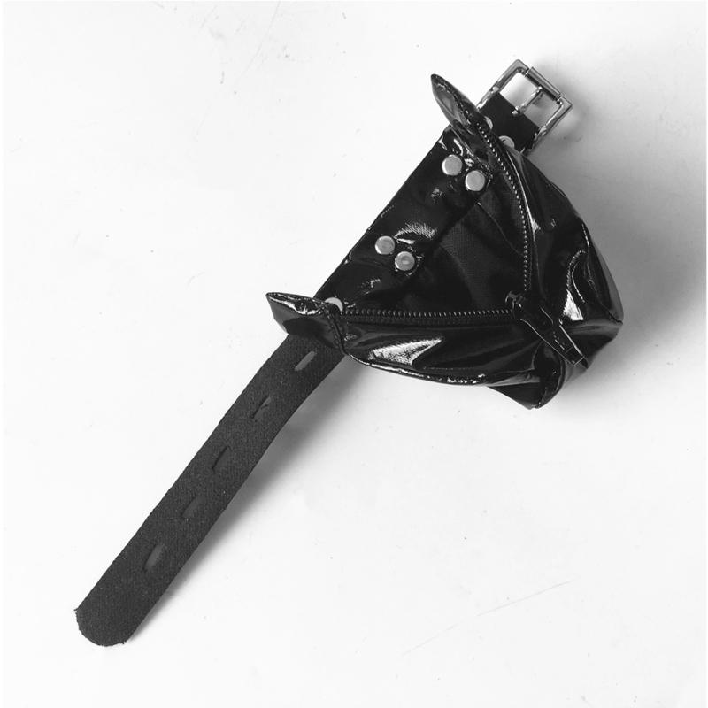 POTAN Svart Emperor PU-skinn Mannlig kyskhetsbur Penis Pungbegrensninger Belte Egg Bag med lås Sexleketøy