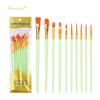 10-Piece Plastic Handle Oil Paint Brush Set for Students