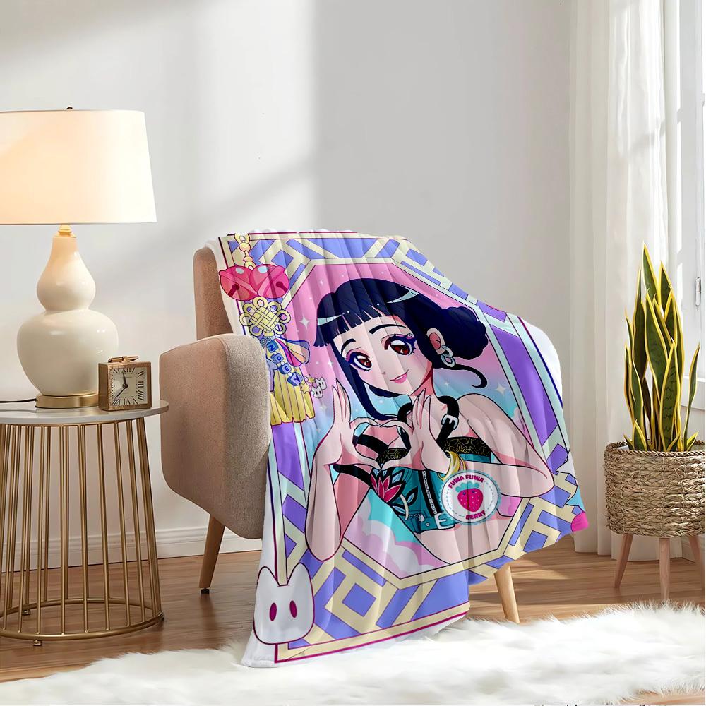 K-POP Anime Girls Group Four Seasons Soft Warm Blanket All-Season Thick Knit Polyester Bedspread for Bed, Camping, Travel Perfect Gift