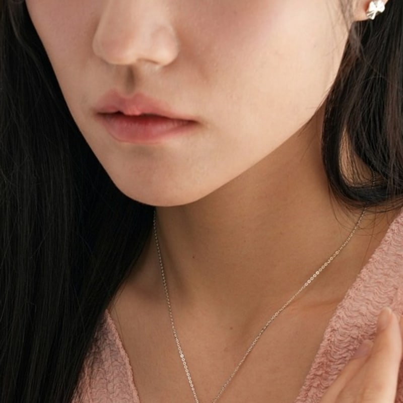 BELLOOGGI Circle wave necklace(40cm)