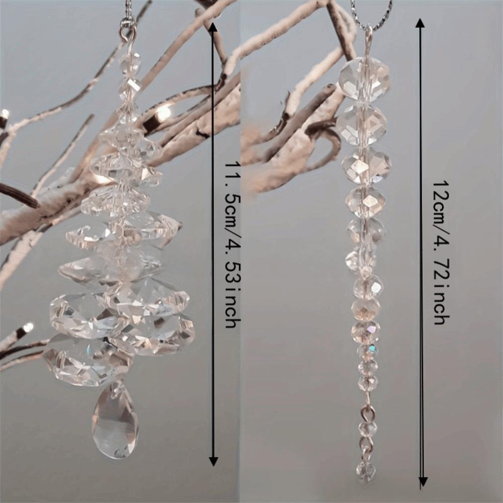 Crystal Christmas Icicle Pendants Teardrop Rhinestone Tree Pendants Christmas