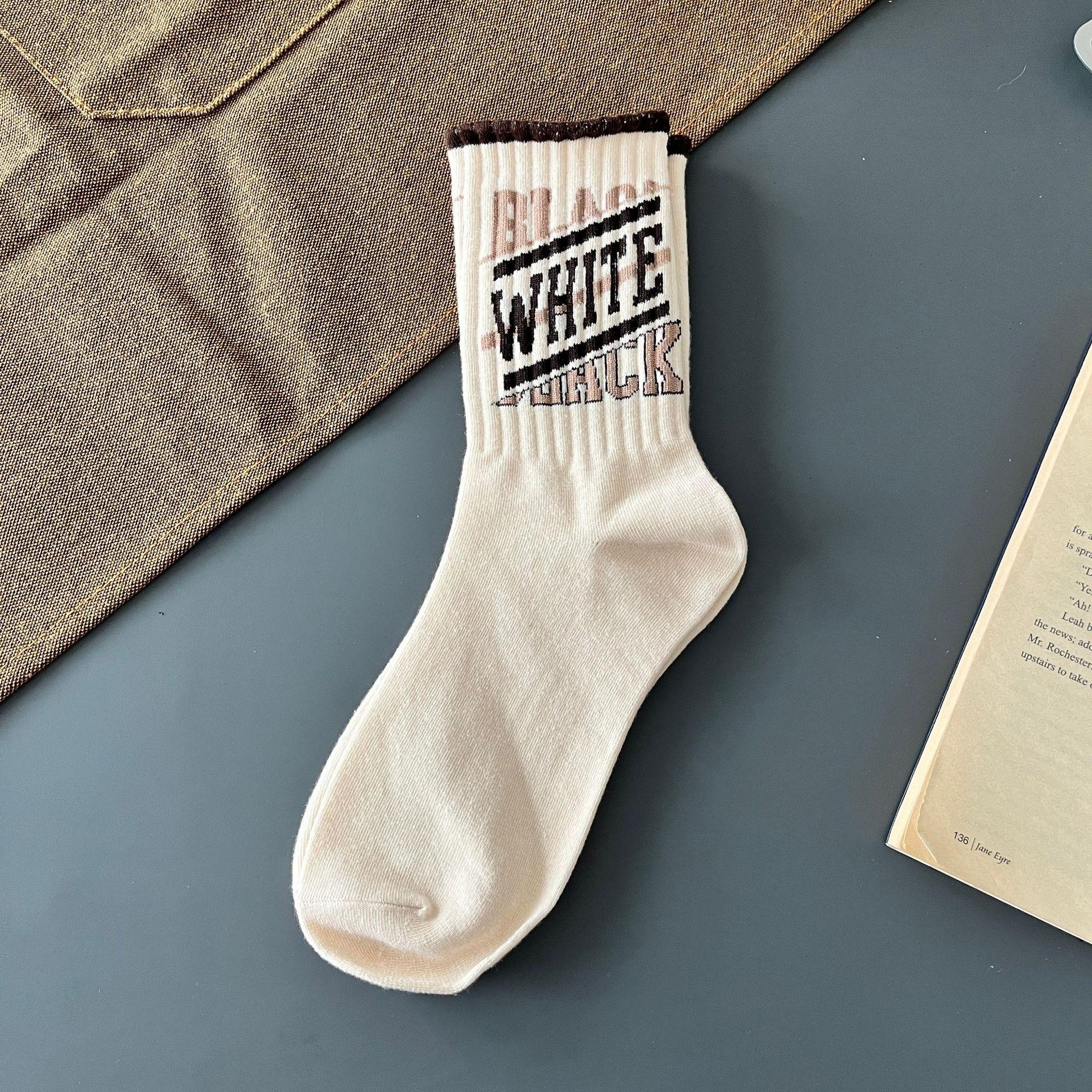 

Ретро американские мужские носки средней высоты женские в стиле инс повседневные спортивные баскетбольные носки EU 35-41