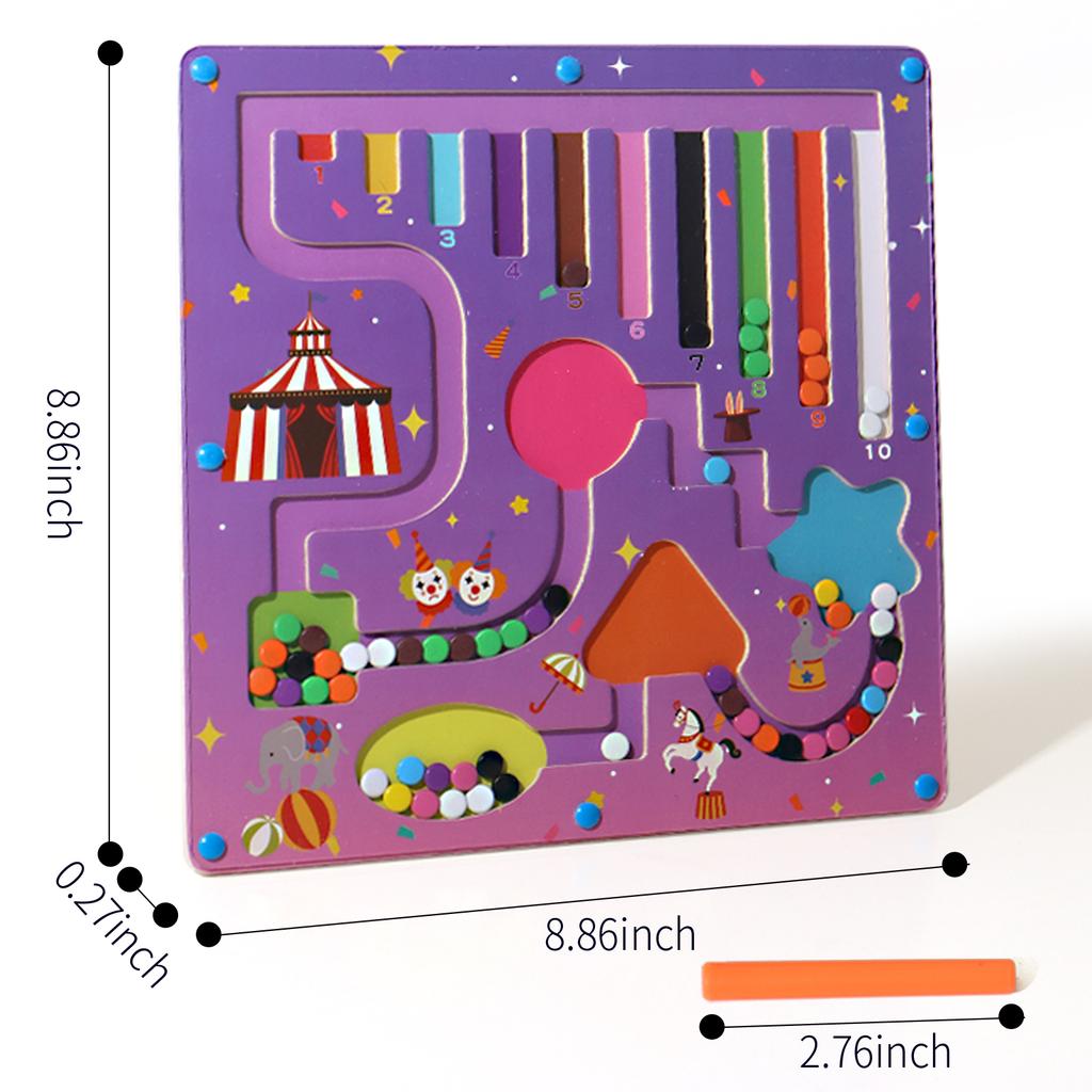 Wooden Magnetic Color and Number Maze Learning Education Toys Color Matching Montessori Toys Wooden Toys Gifts for Children
