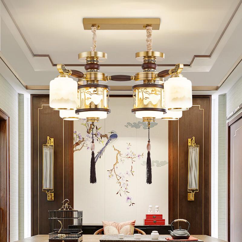 Oeny New Chinese Style Solid Wood Chandelier
