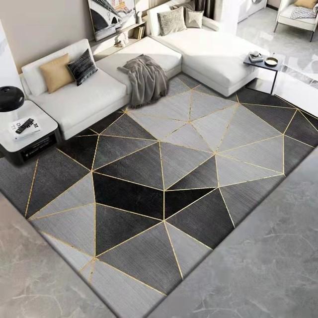 Geometric Carpet For Living Room Rug Kids Bedroom Bedside Rugs Soft Square Fluffy Carpets Home Sofa Table Decor Mat Alfombra