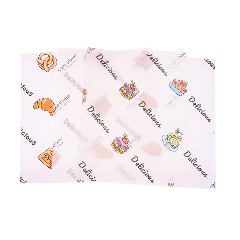 50Pcs Food Grade Baking Wax Paper Food Wrappers For Cake Pastry Wrapping Grease Paper For Festival Party Bread Burger Oilpaper