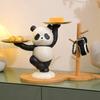 Dekorative Panda-Harzstatue mit Aufbewahrungsschale für Schlüssel und Kleinigkeiten Tier-Skulptur Eingangsbereich Wohnzimmer Tischdekorationen