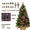 53 Peças Decorações de Árvore de Natal de Outono Bolas Inquebráveis Marrom Cobre Dourado Enfeites de Natal Para Colheita de Outono Inverno