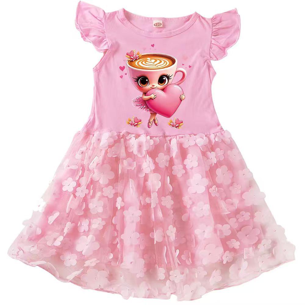 European & American Summer Cartoon Dress for Girls A4013 140 cm